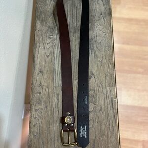Nocona Brown Leather Belt with Gold Buckle size 40